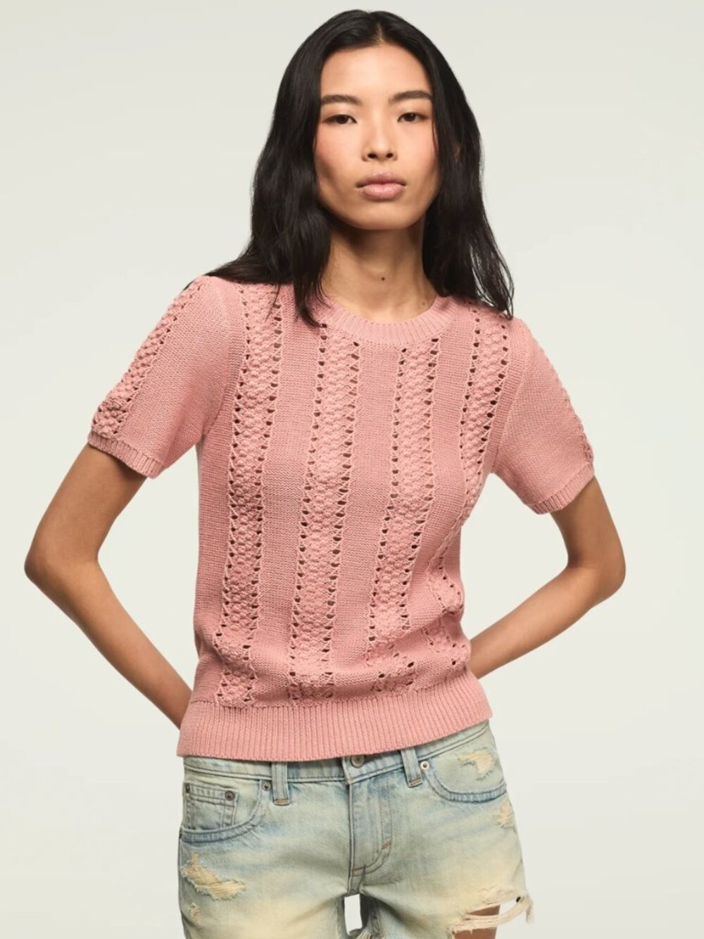 Lucky Brand Pointelle Sweater Tee Size XS - NWT